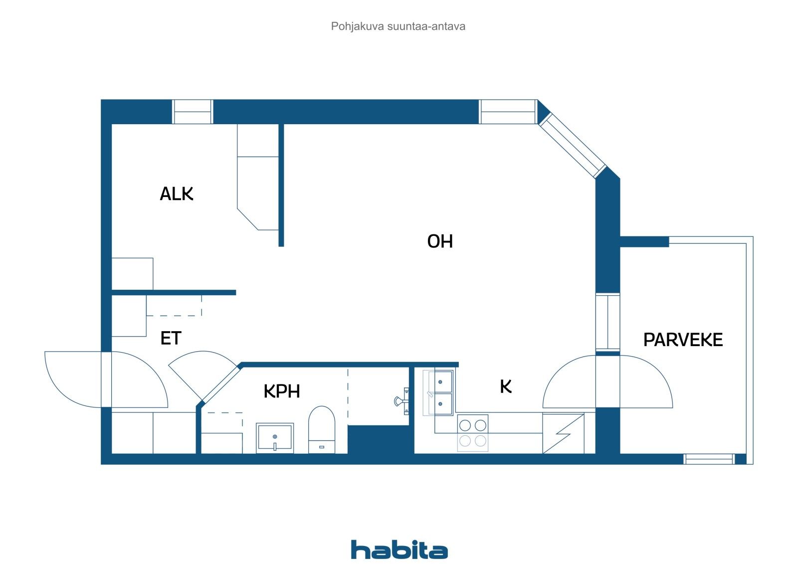 Wohnung 1 zimmer 35 m² Joensuu sub region, Finnland