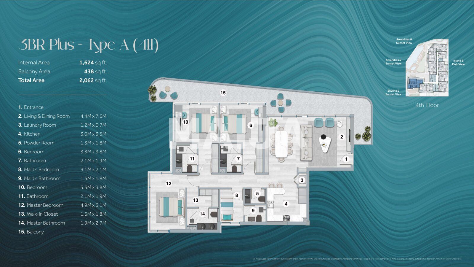 Квартира 2 комнаты 74 м² Дубай, ОАЭ